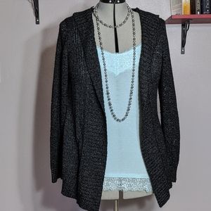 Black knit hooded sweater